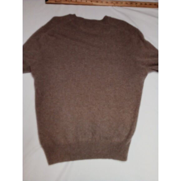 Women's Black Brown Brand Cashmere Sweater Light Tan Color Size Lrg Small Holes - Picture 7 of 13
